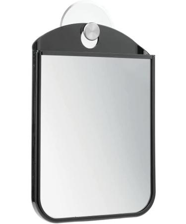 mDesign Bathroom Shower Suction Fog Away Shaving Mirror - Black/Brushed - Anti-Fog Technology - Buy Online on GoSupps.com