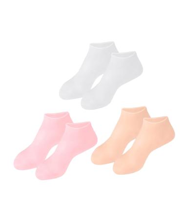 FRCOLOR 6 Pairs Gel Socks White Socks Lotion Socks Boat Socks Made of Gel Gel Socks Men Socks Elastic Gel Socks Socks for Heels Moisturising Sebs Women's Ripstop Socks