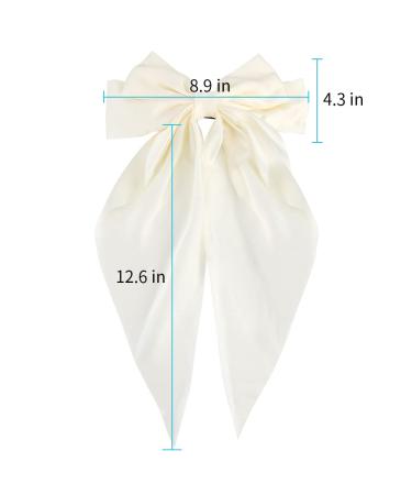 ATODEN Silky Satin Hair Bows 2 Pcs - Oversized Black & White Hair Ribbons for Women - Buy Online on GoSupps.com