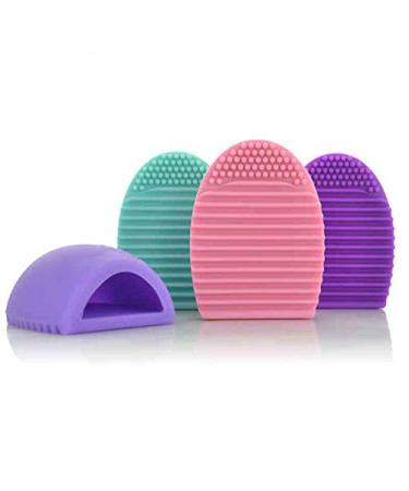 Silicone Makeup Brush Cleaner Egg - Purple Cosmetic Cleaning Tool for Flawless Makeup - Buy Online on GoSupps.com