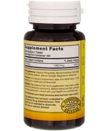 Nature s Blend Folic Acid 1000mcg Tablets 100 Count (6 Pack) - Buy Online on GoSupps.com
