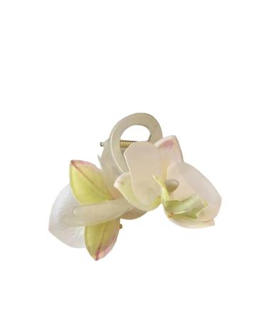 New 2025 Butterfly Orchid Flower Hair Claw Cloth Barrettes Orchid Ponytail Clip Headdress Large Shark Clip Female Jewelry Fashion Accessories Creative Gift