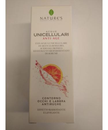 BIOS LINE SpA Natures Separate antiaging water antiwrinkle eye area and lips with singlecell organic orange water hyaluronic acid and biofermented citrus extract 15 ml