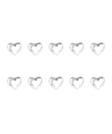 iplusmile Tooth Gem Kit  Removable Tooth Ornaments Crystal Heart Teeth Diamond Teeth Jewellery Decoration for Reflective Tooth DIY Nails Decor (10Pcs) White