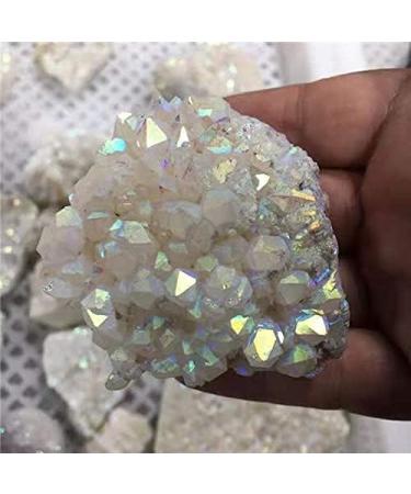 1pc Minerals Crystal Crafts Natural Rainbow Aura White Crystal Cluster for Home Decoration 200-260g - Buy Online on GoSupps.com