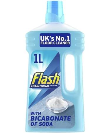 Flash Traditional Collection Floor Cleaner Multi-Purpose Liquid Cleaner with Bicarbonate of Soda 1000ml + Our Gift for You - Organza Bag Size 9x7x0.1cm - Buy Online on GoSupps.com