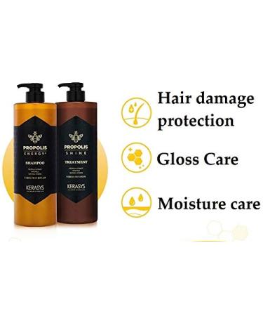 Kerasys Hair Clinic Propolis Shampoo 1000ml - Shine & Healthy Hair Care with Natural Vitamins & Minerals - Buy Online on GoSupps.com