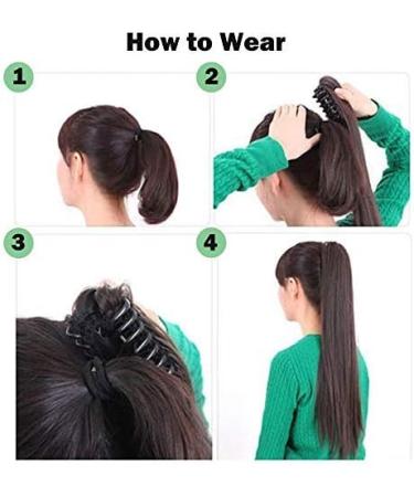 24 Inch Claw On Ponytail Extensions Soft Curly Ponytail Hair Extension Corn Wave Tails Hairpieces Synthetic For Women Ladies Medium Brown - Buy Online on GoSupps.com