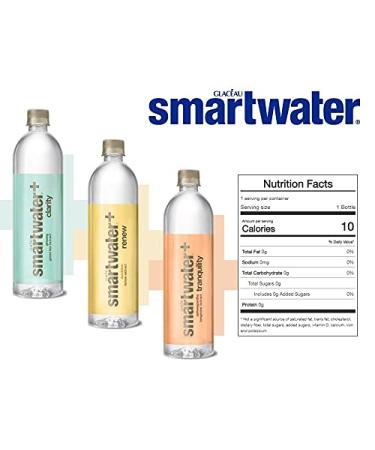 Smartwater+ Flavored Drinking Water Variety Pack - Renew Clarity Tranquility | Zero Sugar Electrolytes - 23.7 Fl Oz Bottles (12 Pack) - Buy Online on GoSupps.com