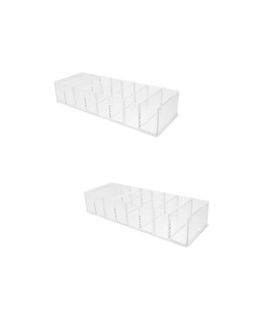 Ciieeo 2pcs Cosmetic Storage Box Storage Drawers Lipstick Stand Vanity Organizers Eye Shadow Bracket Transparentx2pcs 25x8.5x4.8cmx2pcs