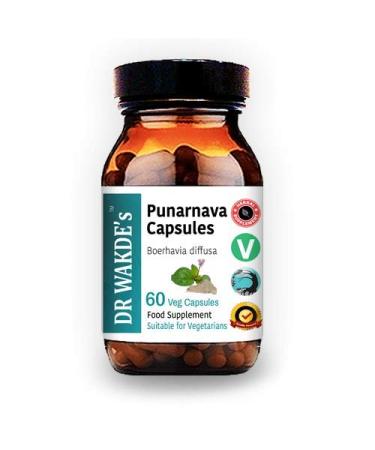 DR WAKDE'S Punarnava Capsules (Boerhavia diffusa) 60 Veg Caps Plant-based Supplement Made in UK Vegan All Natural Same Day Dispatch