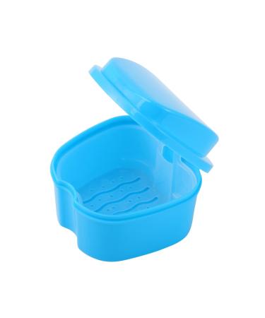 Milist box prosthesis case with lid soaking mug for prostheses sieve hinges false teeth prosthesis holder cleaning tablet container prosthesis box dentures Sky-blue