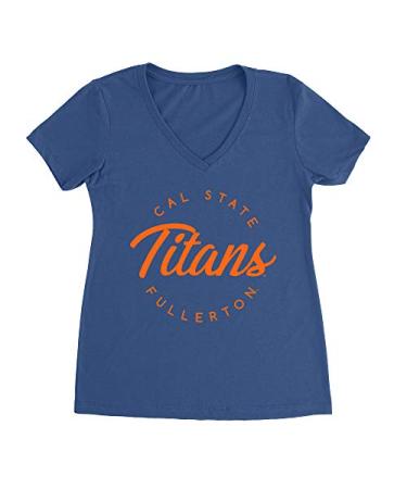 Venley NCAA University College Women's Ideal V Neck T-Shirt X-Large Royal Blue - Rylcsuf04