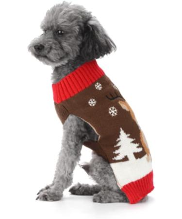 ABRRLO Christmas Dog Sweater - Warm & Cozy Holiday Knit for Small to Medium Dogs (S Deer) - Buy Online on GoSupps.com