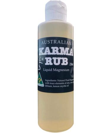 Karma Rub Topical Liquid Magnesium Oil - 100% Natural Trace Minerals - Stress Relief Migraine Relief Muscle Pain Relief - 250 ml - 8.4 oz