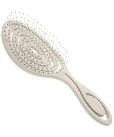CS Beauty Eco Friendly Straw Hairbrush Flexible Soft Pin Bristles Detangling Wet/Dry Hair Head Massaging Pro (Oatmeal) White - Buy Online on GoSupps.com