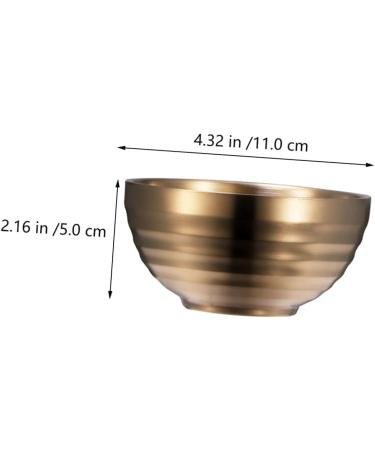Zerodeko 3 Pcs Stainless Steel Double Bowl Salad Bowl Metal Bowl Pot Soup Container Child Thicken Mixing Bowl 11x11cmx3pcs Goldenx3pcs - Buy Online on GoSupps.com