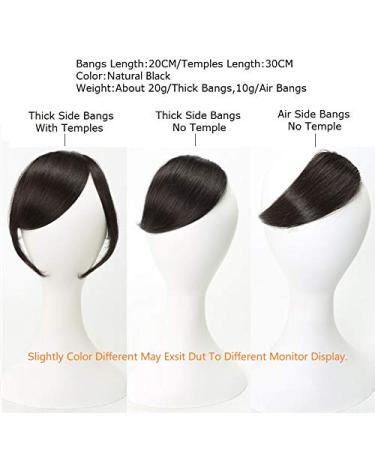 Dsoar Side Bangs Clip in Real Human Hair Bang Natural Black Color - Straight Fringe Hair Extensions | 1 Count - Buy Online on GoSupps.com