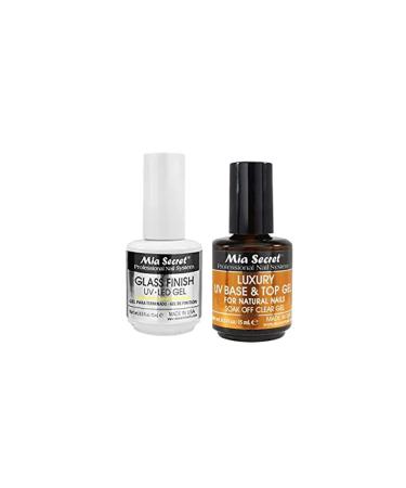 Mia Secret Glass Finish UV-LED Gel 0.5 oz & Luxury UV Base & Top Gel 0.5 oz - Set of 2 - Buy Online on GoSupps.com