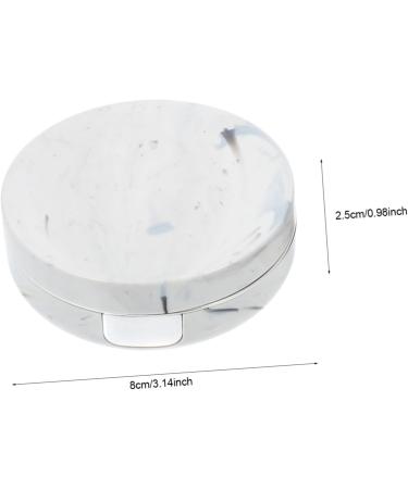 Homsfou Double Box Glasses Case & Contact Lens Organizer - Travel Cosmetic Container with Mirror & Staustproof Lens Housing - Marble Duplex Design - Buy Online on GoSupps.com