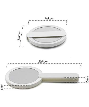 Socueny Mini Travel Portable Makeup Vanity Mirror with 10X Magnifying Ring LED Fill Lights Handheld Folding Pocket Mirror 4 Inch - Buy Online on GoSupps.com