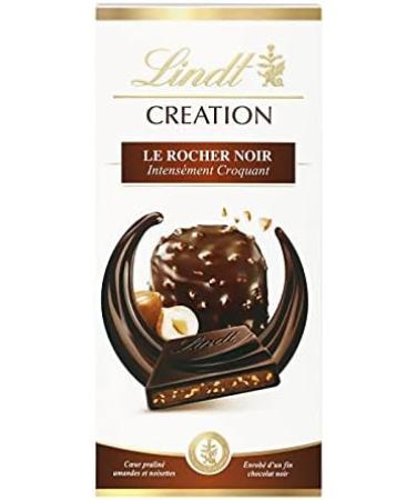 G n rique Lindt Creation Le Rocher Noir Chocolate Bar 150 g - Delicious Dark Chocolate Bar - A Treat for the Taste Buds - Practical Size 150 g - Pack of 4 - Buy Online on GoSupps.com