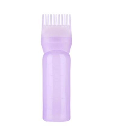 Hair Oil Applicator Bottle - Hair Dye Brush Bottle Root Comb | Root Comb Applicator Bottle | Shampoo Bottle Oil Comb Applicator | Portable Hair Dye Color Comb Bottle With Scale For Indoor Purple