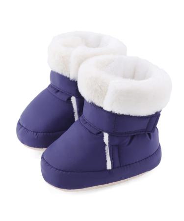 LACOFIA Baby Winter Shoes Infant Girls Boys Anti-slip Soft Sole Slipper Booties Crib Shoes 6-12 Months Navyblue - Buy Online on GoSupps.com