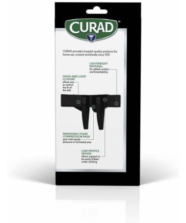 Curad Hernia Belt with Compression Pads Black Medium | Optimal Support for Hernia Relief - Buy Online on GoSupps.com