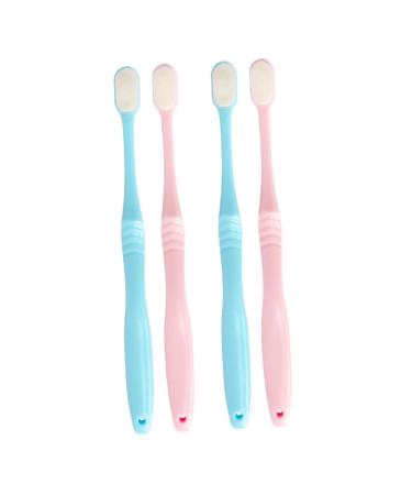 Beaupretty 4 pieces wangan hair toothbrush for adult fur toothbrush toothbrush for adults bristle toothbrush toothbrush toothbrush portable toothbrush men toothbrush