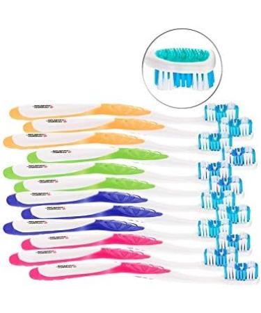 Newgen Medicals Toothbrush Large Pack - 12 Branded Toothbrushes with Tongue Cleaners Hard 4 Colors for Kids & Dental Care - Buy Online on GoSupps.com