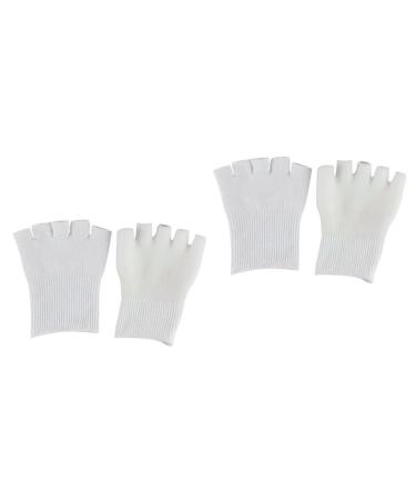 Beaupretty 2 Pairs Gel Socks Dry Cracked Heels Socks Thumb Bunion Corrector Open Toe Socks Cracked Foot Socks Foot Moisturizing Socks Gel Toe Protector Foot Care Socks Straightener White Feet