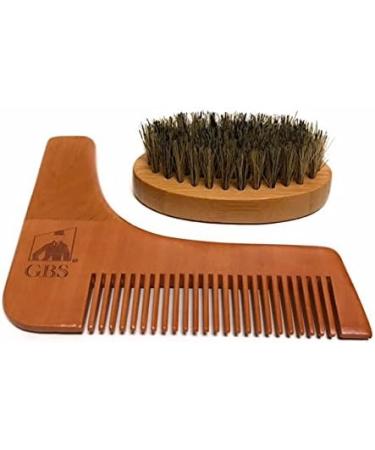 GBS Premium Men's Beard Styling and Shaping Set- Comes with Oval Boar Bristle Beard Brush Unscented Beard Oil Wood Shaping Template with 7" Dressing Hair Comb - Great Gift Pack 1 - Buy Online on GoSupps.com