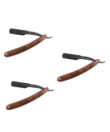 Beaupretty 3pcs Men Shaver Manual Shaver Safe Razor Man Metal Wooden