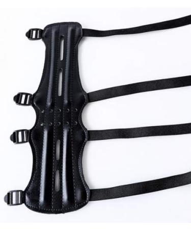 Archery Leather Arm Guard with 4 Straps - Forearm Protective Gear for Hunting and Bow Arrow - 1PCS - Buy Online on GoSupps.com
