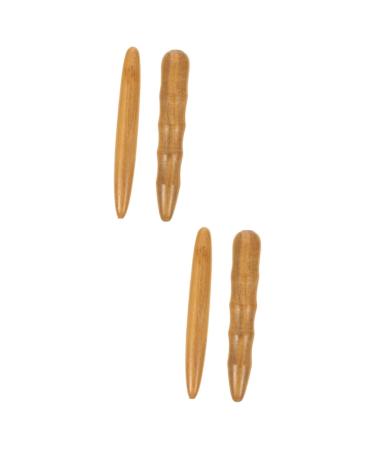 Minkissy acupressure staff hand massager for the whole body footmuff muscle hook protection organizer face mass scooter massage tool wooden tools foot acupuncture pen 4 pieces