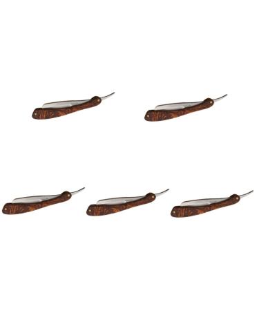 Frcolor 5 pieces of stainless steel rasier knife foldable for hairdressing shop foldable blade safety blade razor holder for daily use barber razor