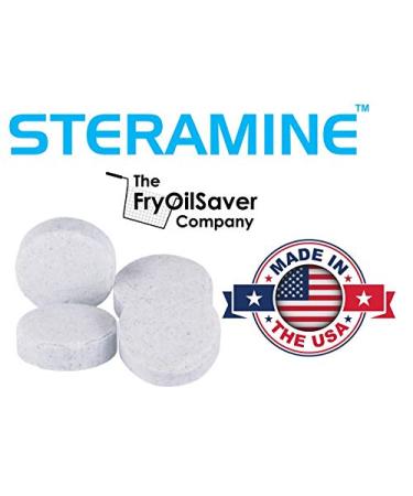 Steramine Quaternary Sanitizing Tablets (4 Pack) - Food Contact Surface Sanitizer | FryOilSaver Co Kit with 1 Test Kit of 15 QT-10 Test Strips - Buy Online on GoSupps.com