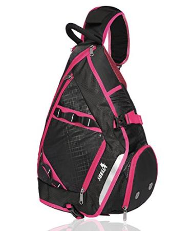 32L Oversized Sling Bag Backpack with Shoe Pocket, SEEU Lightweight Gym Backpack Deep Pink