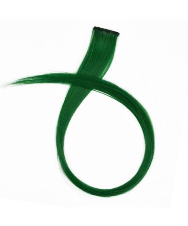 22-inch Colored Hair Extensions Clips - 10 Pack Synthetic Straight Green Hair for Women & Girls - Perfect for Cosplay & Fashion Parties - Buy Online on GoSupps.com