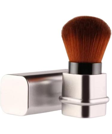 Retractable Powder Brush Travel Nail Dust Brush Portable Makeup Brush with Cover Silver Manicure tackle - Buy Online on GoSupps.com
