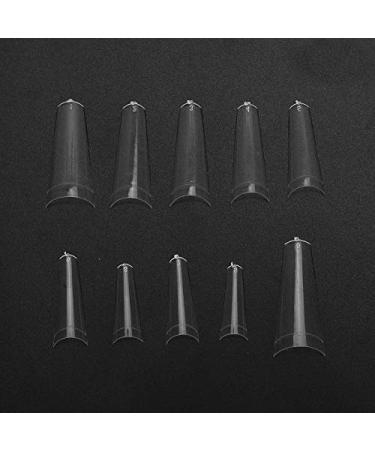 500 pieces of wrong nail tips natural artificial French manicure nail tips fal nail diy uv gel oval nail art clipper accessories for women girls (transparent)
