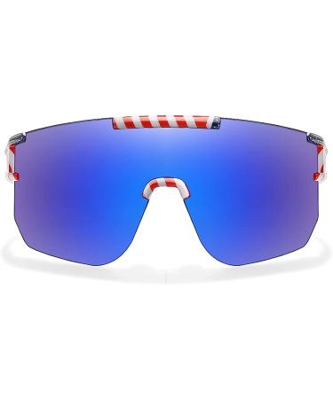 Polarized Sports Sunglasses for Youth Men and Women - UV400 Cycling Glasses for Baseball, Fishing, Running, Driving - National Flag-05 - Buy Online on GoSupps.com