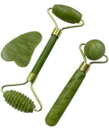 Jade Roller Massager for Face Roller Gua Sha Jade Stone Face Massager Thin Face Lift Anti Wrinkle Facial Beauty Skin Care Tools (Color : A 1Pcs) - Buy Online on GoSupps.com