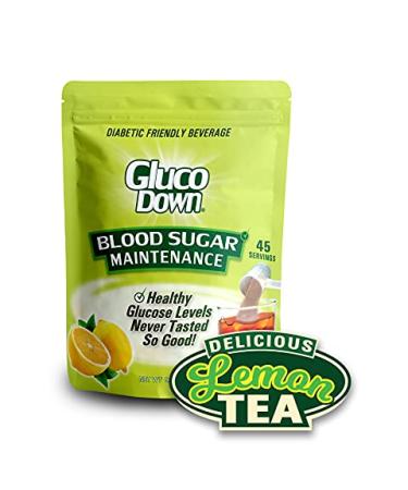GLUCODOWN Lemon Tea Mix - Maintain Healthy Blood Sugar, Diabetic Friendly - 45 Servings - Buy Online on GoSupps.com