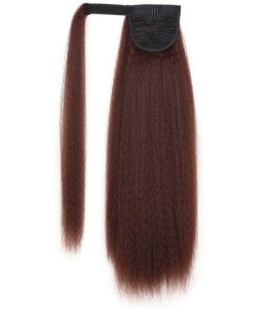 30 Inches Afro Kinky Straight Wrap Around Ponytail Long Afro Yaki Straight Ponytail Extensions for Women Girls Pony Tails Hair Pieces Dark Auburn Brown 30 inch magic ponytail 33# - Buy Online on GoSupps.com