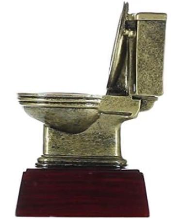 Gold Toilet Bowl Trophy | Last Place Loser Award - 6 Inch Tall - Engraved Plate Upon Request Blank (RFC) - Buy Online on GoSupps.com