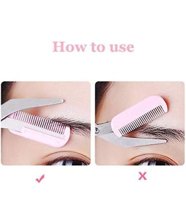 KDDOM Stainless Steel Eyebrow Scissors with Comb - Curved Trimmer for Grooming (Pink) - Buy Online on GoSupps.com