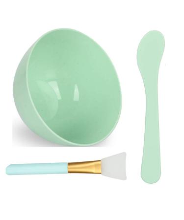 GBSTORE Face Mixing Bowl Set  DIY Facial-masks Mixing Tool Kit With Silicone Bowl Silicone Brushes Spatula (Green)