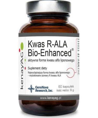 The active form of alpha lipoic acid. R-ALA Acid Bio-Enhanced 60 capsules kenayAG